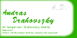 andras drahovszky business card