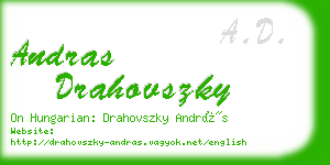 andras drahovszky business card